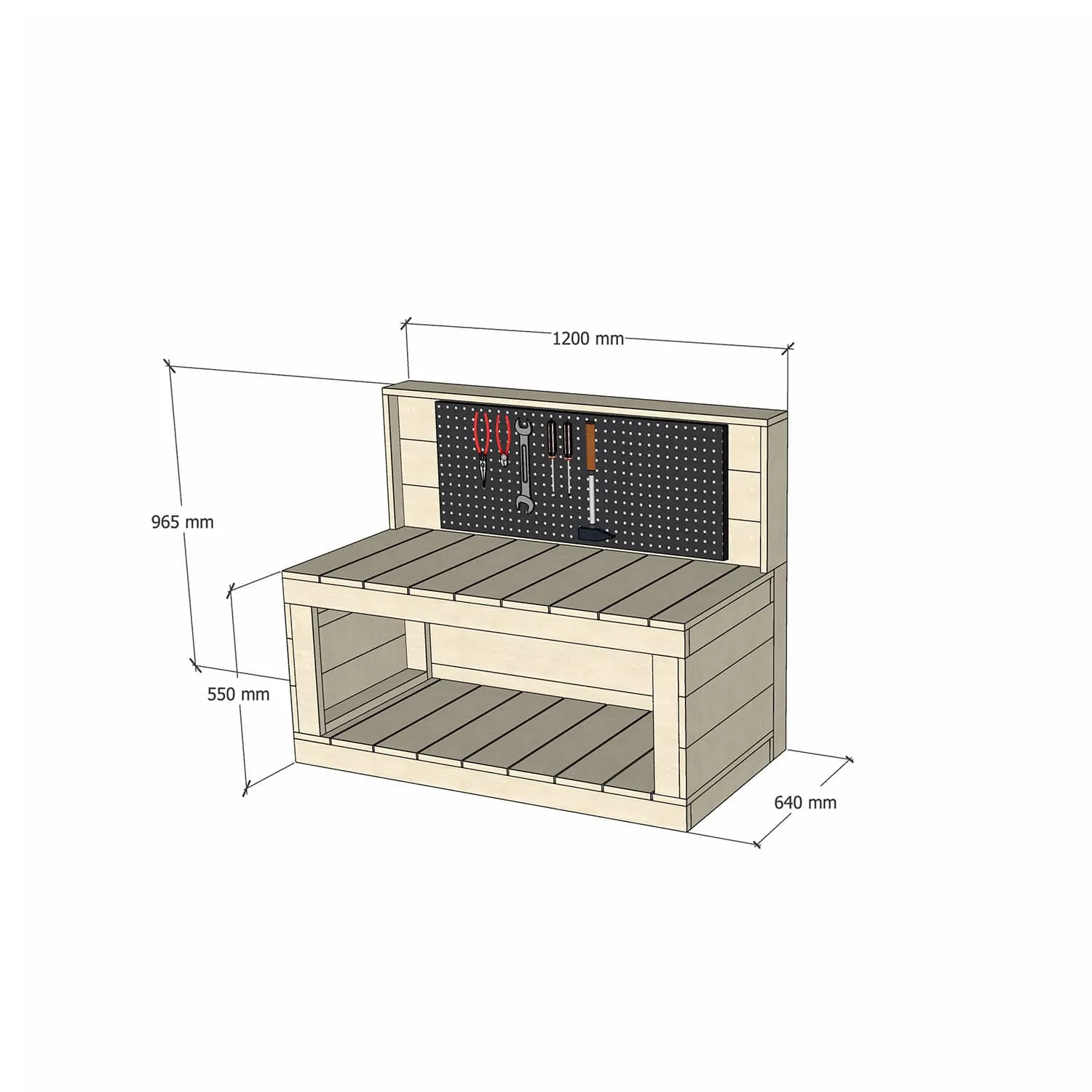 Kids' Wooden Workbenches - Best suited undercover