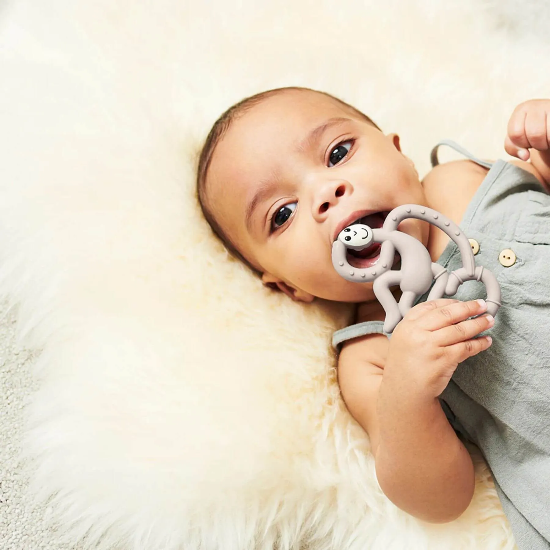 Matchstick Monkey Mini Monkey Teether (Grey)