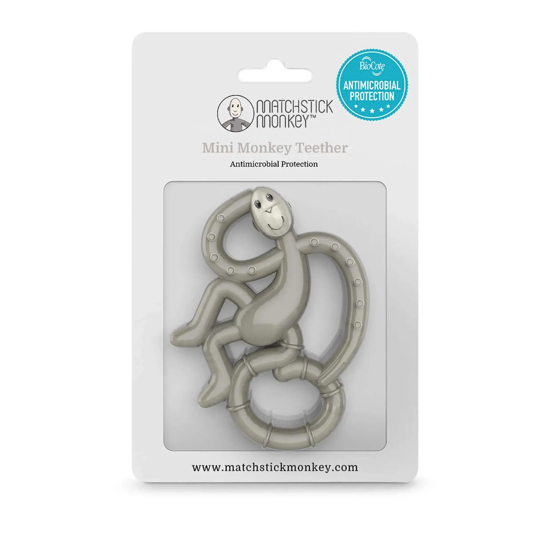 Matchstick Monkey Mini Monkey Teether (Grey)