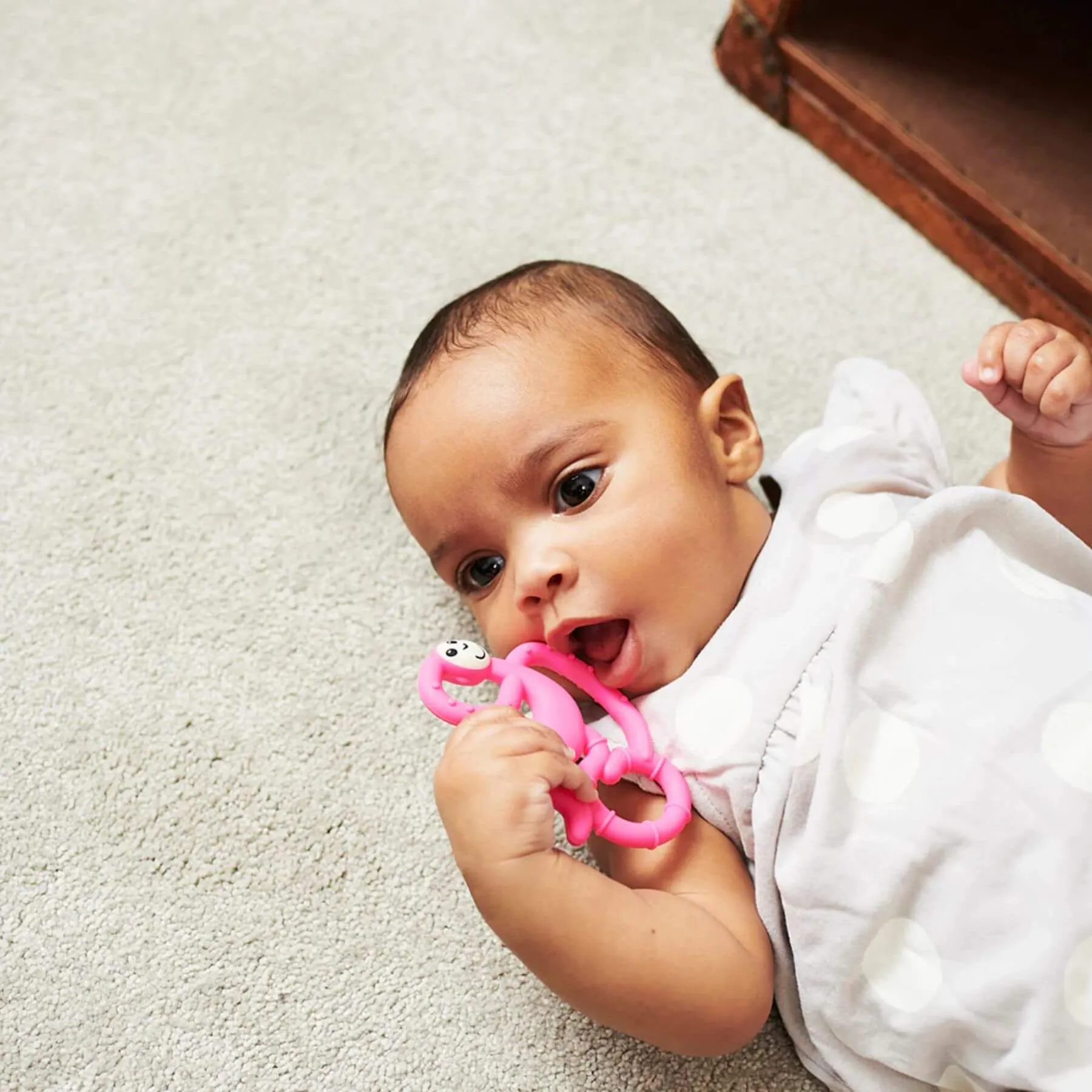 Matchstick Monkey Mini Monkey Teether (Pink)