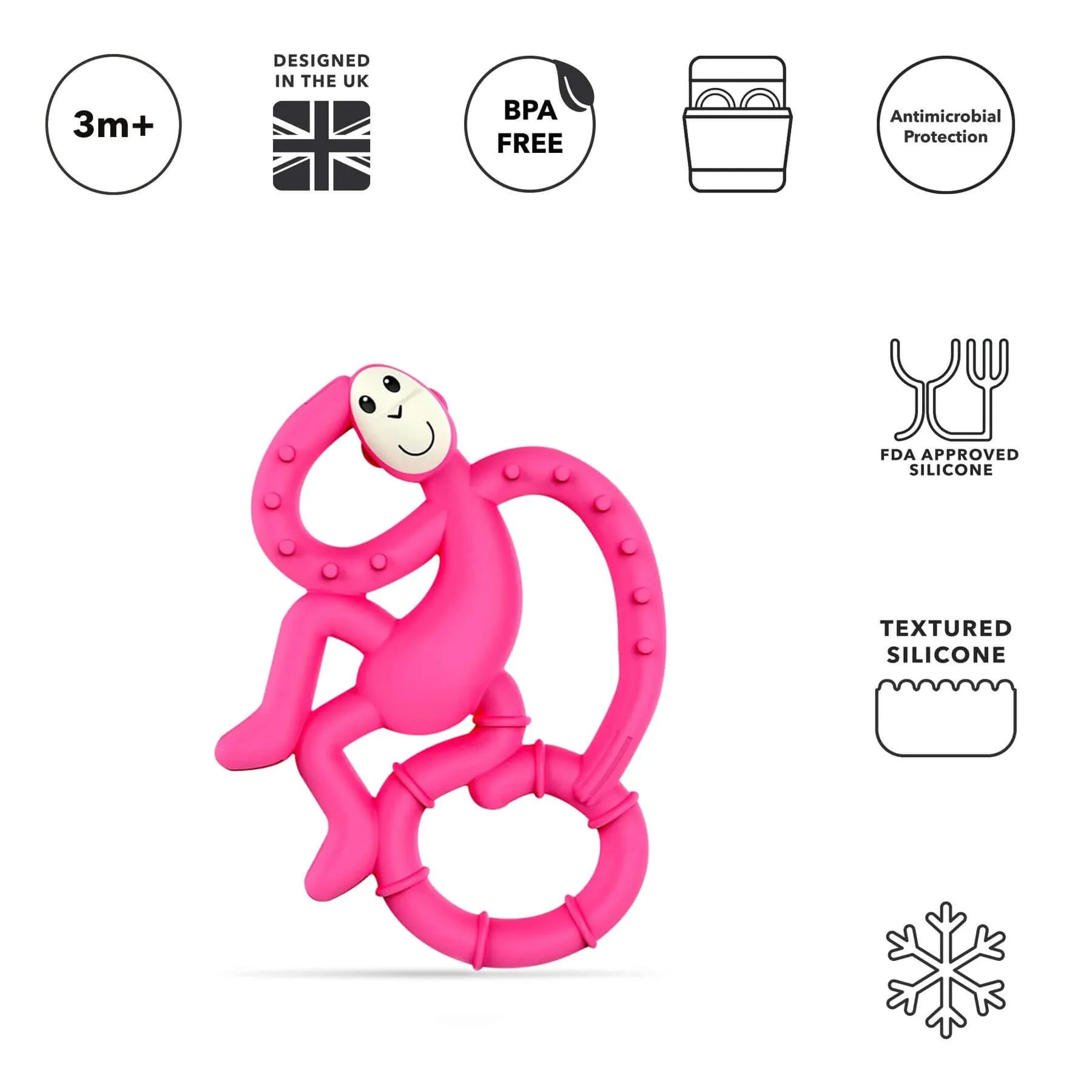 Matchstick Monkey Mini Monkey Teether (Pink)
