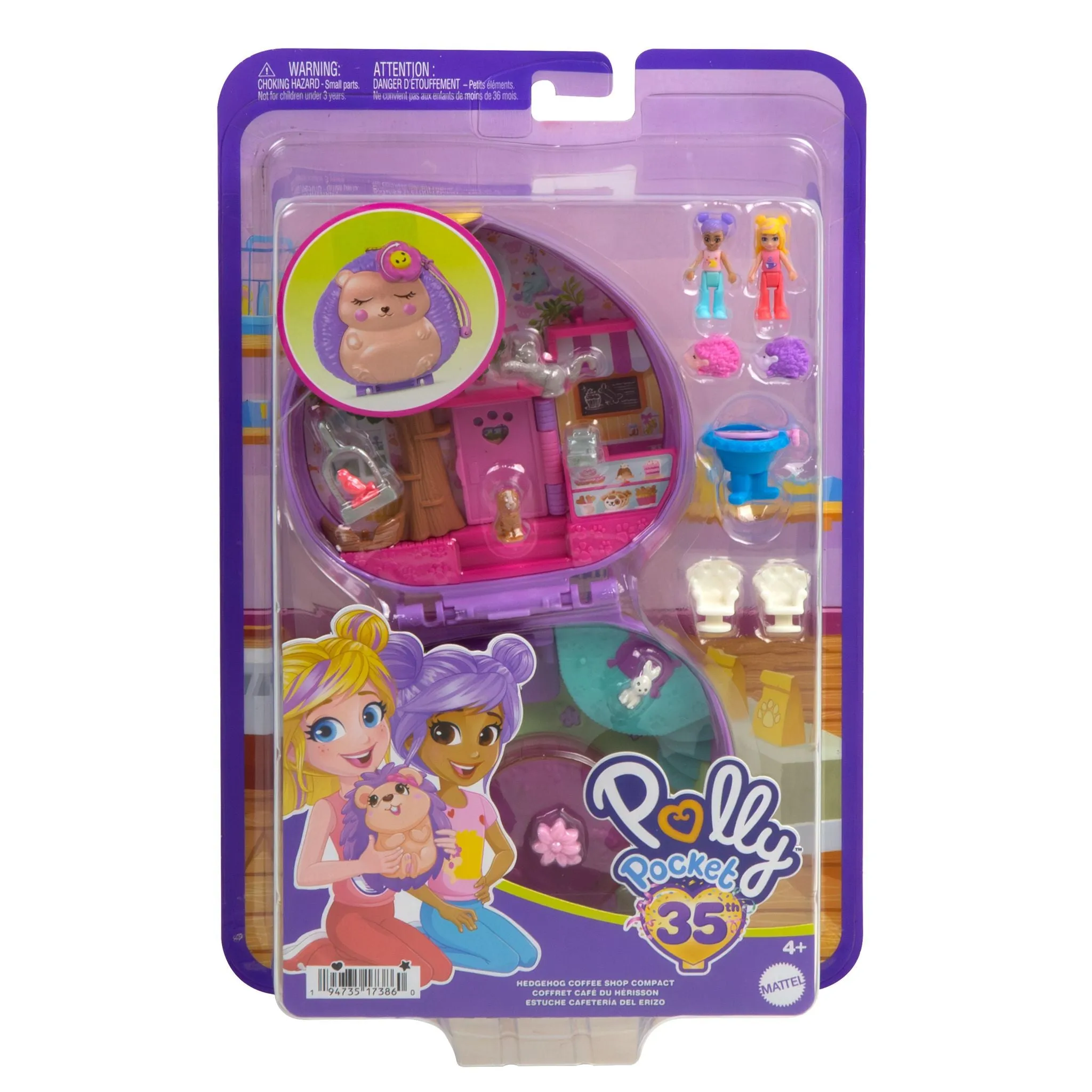 Polly Pocket Big Pocket World Hedgehog Coffee Shop Compact