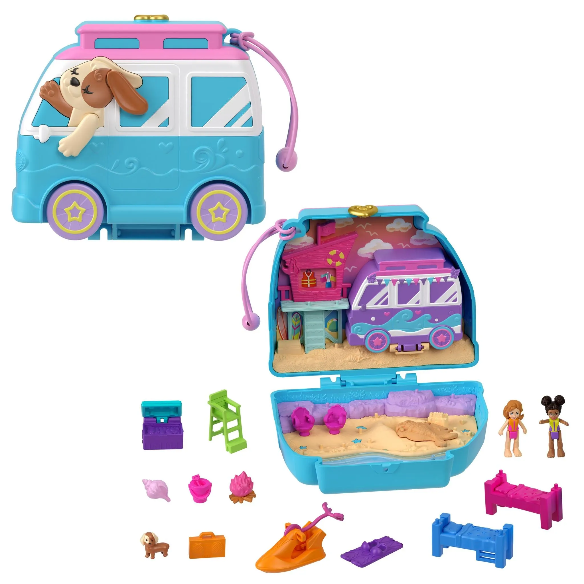 Polly Pocket Big Pocket World Seaside Puppy Ride Compact