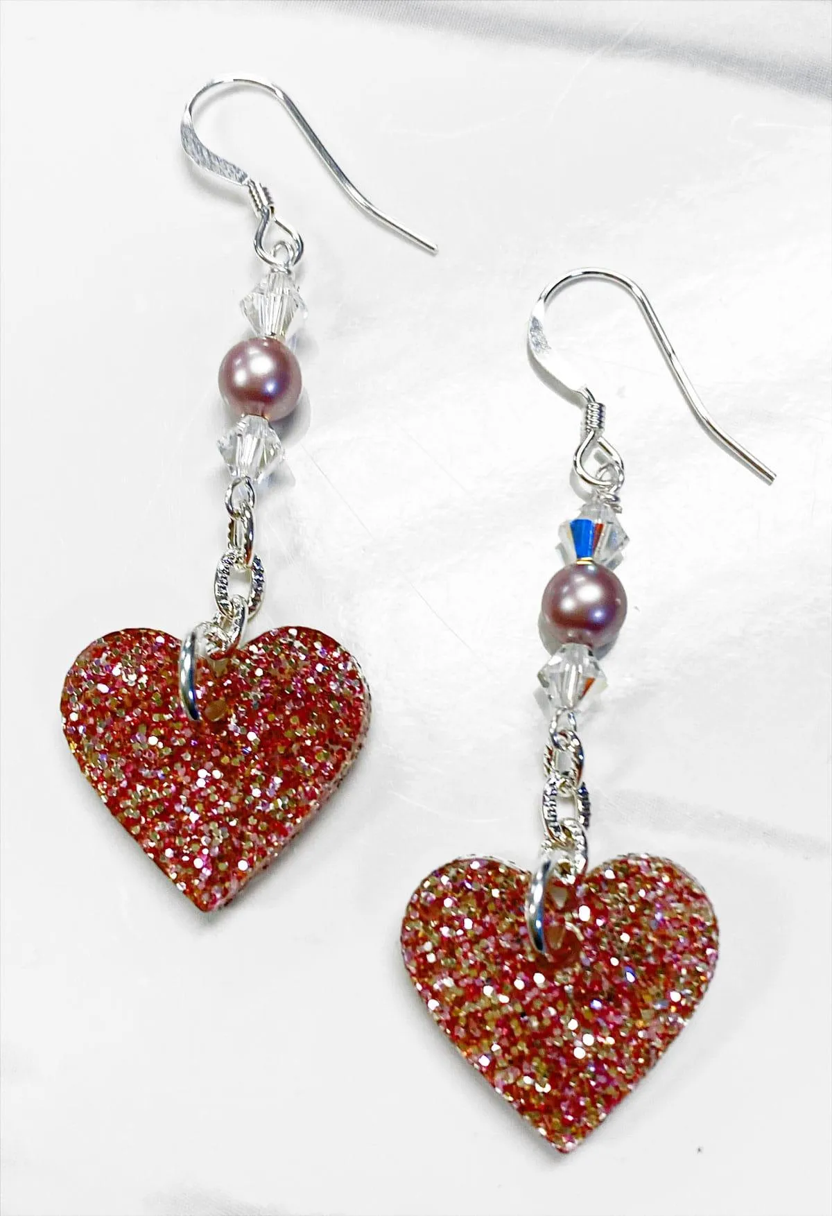 Powder Rose Heart Earring