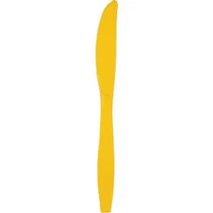 School Bus Yellow Plastic Knives