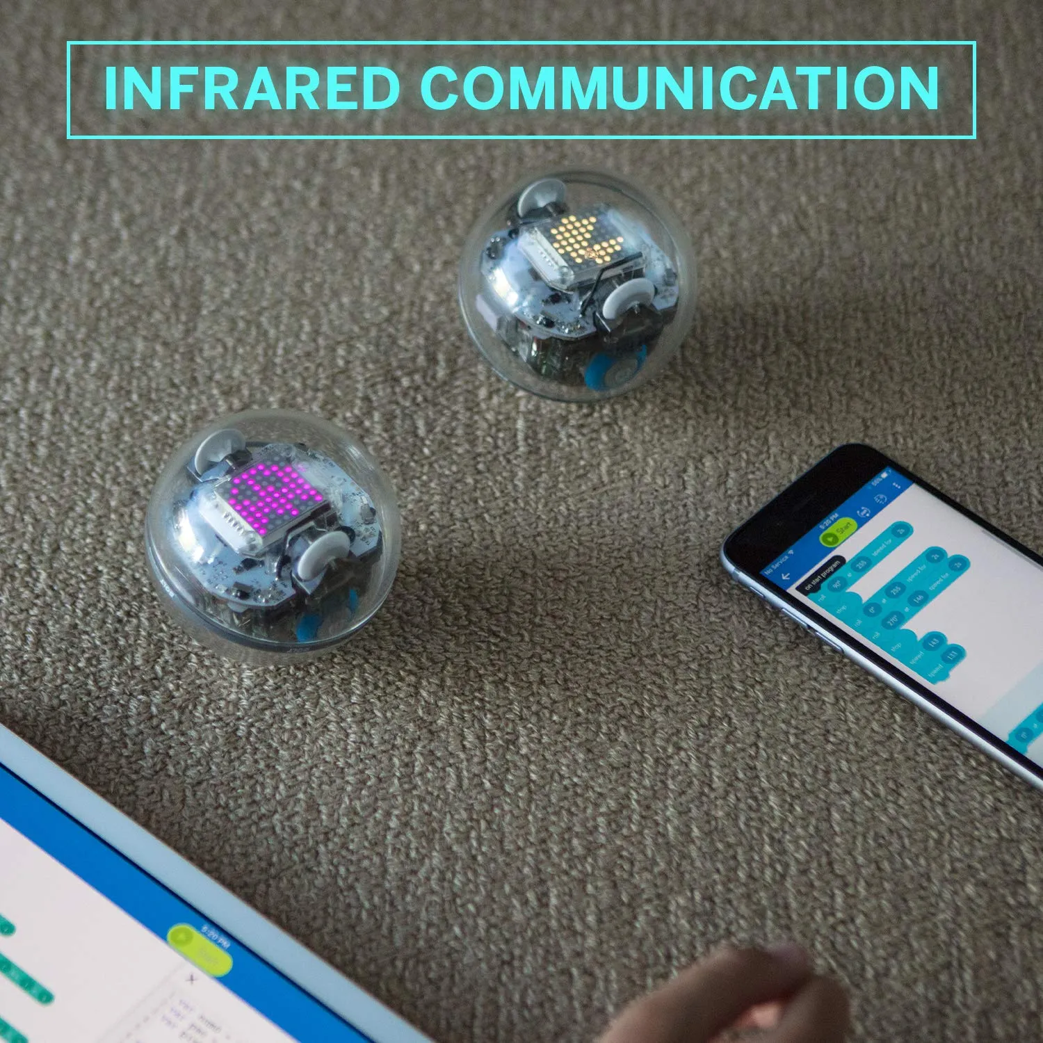 Sphero BOLT: App-Enabled Robotic Ball, STEM Learning and Coding for Kids, Programmable LED Matrix, Bluetooth Connection, Learn Javascript and Scratch, Swift Playground Compatible