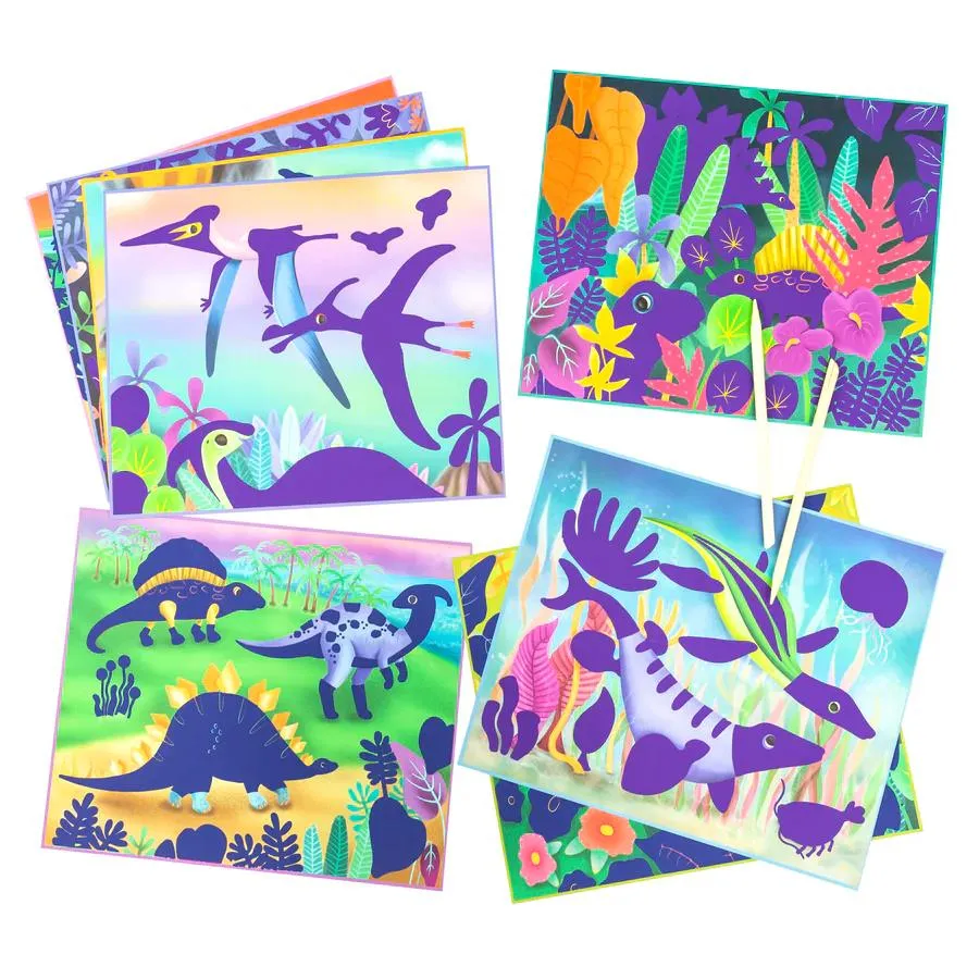 Tiger Tribe Scratch Art Kit - Dinosaurs