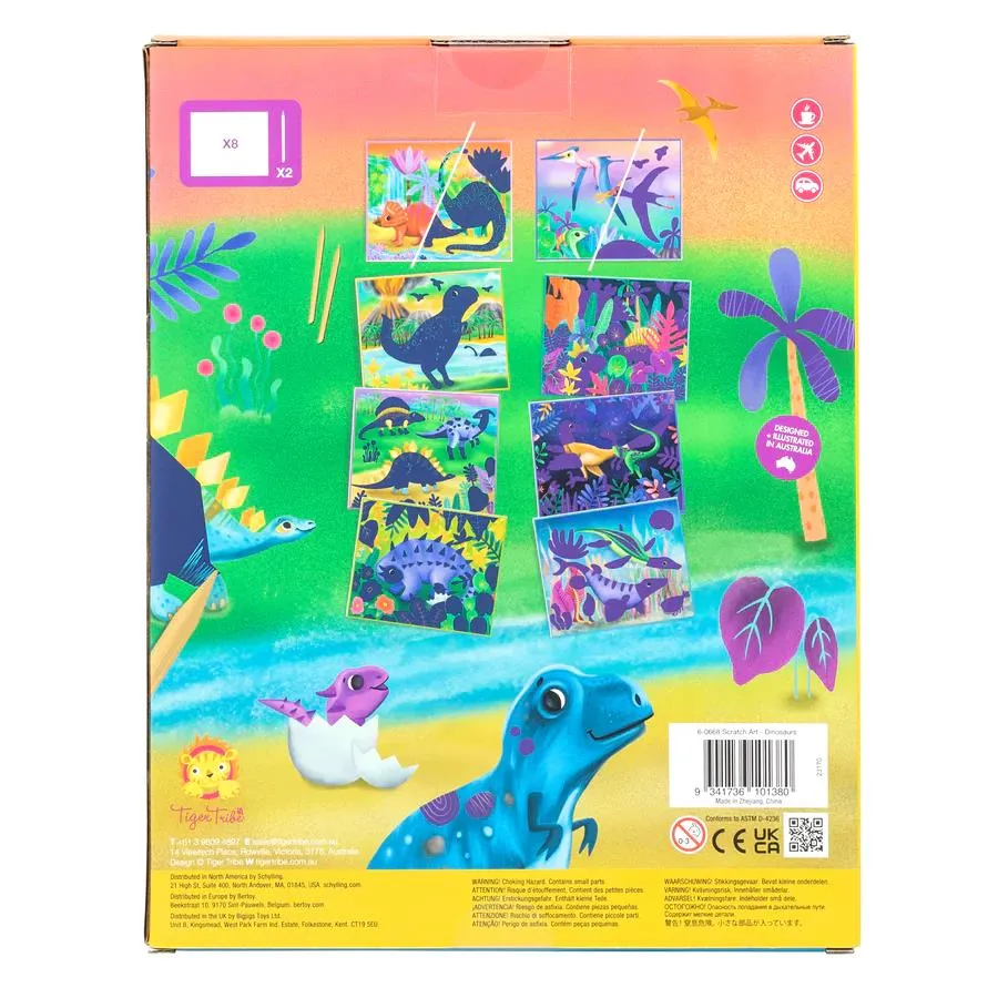 Tiger Tribe Scratch Art Kit - Dinosaurs