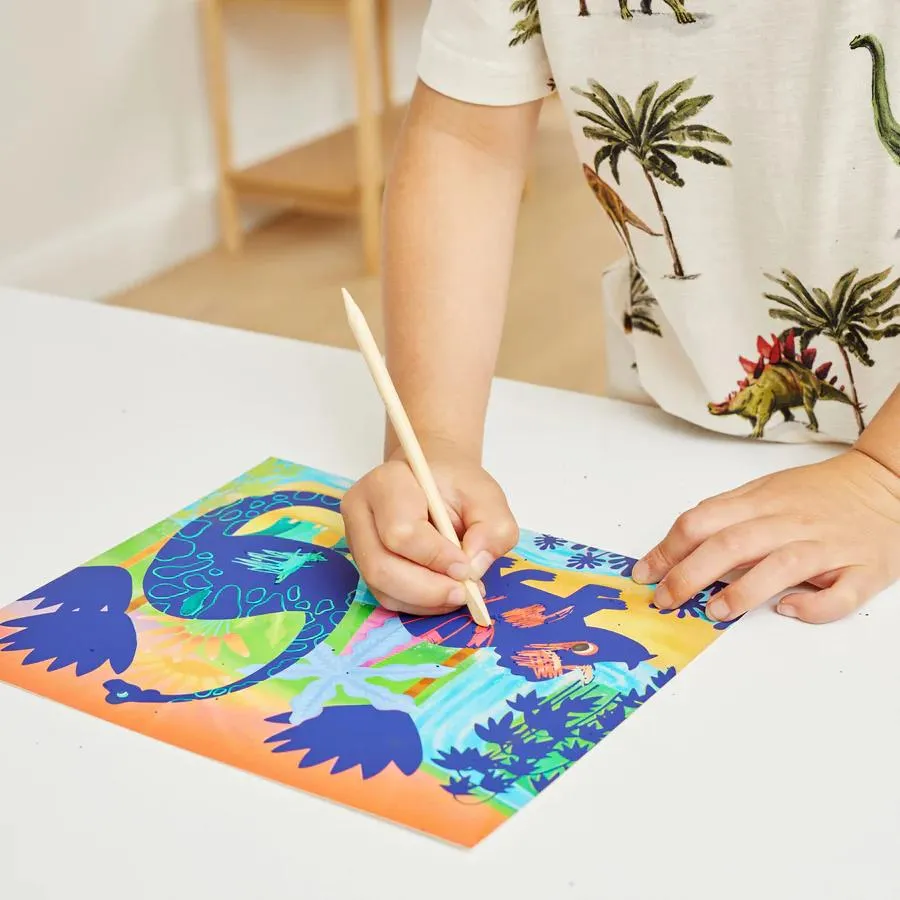 Tiger Tribe Scratch Art Kit - Dinosaurs