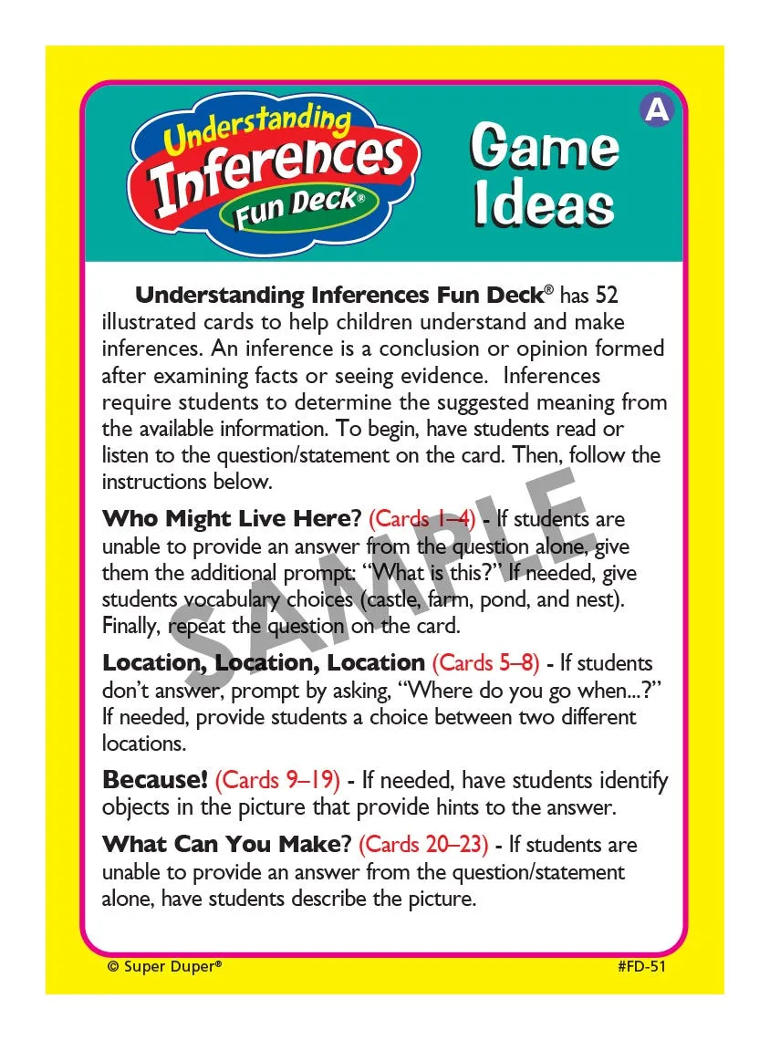 Understanding Inferences Fun Deck