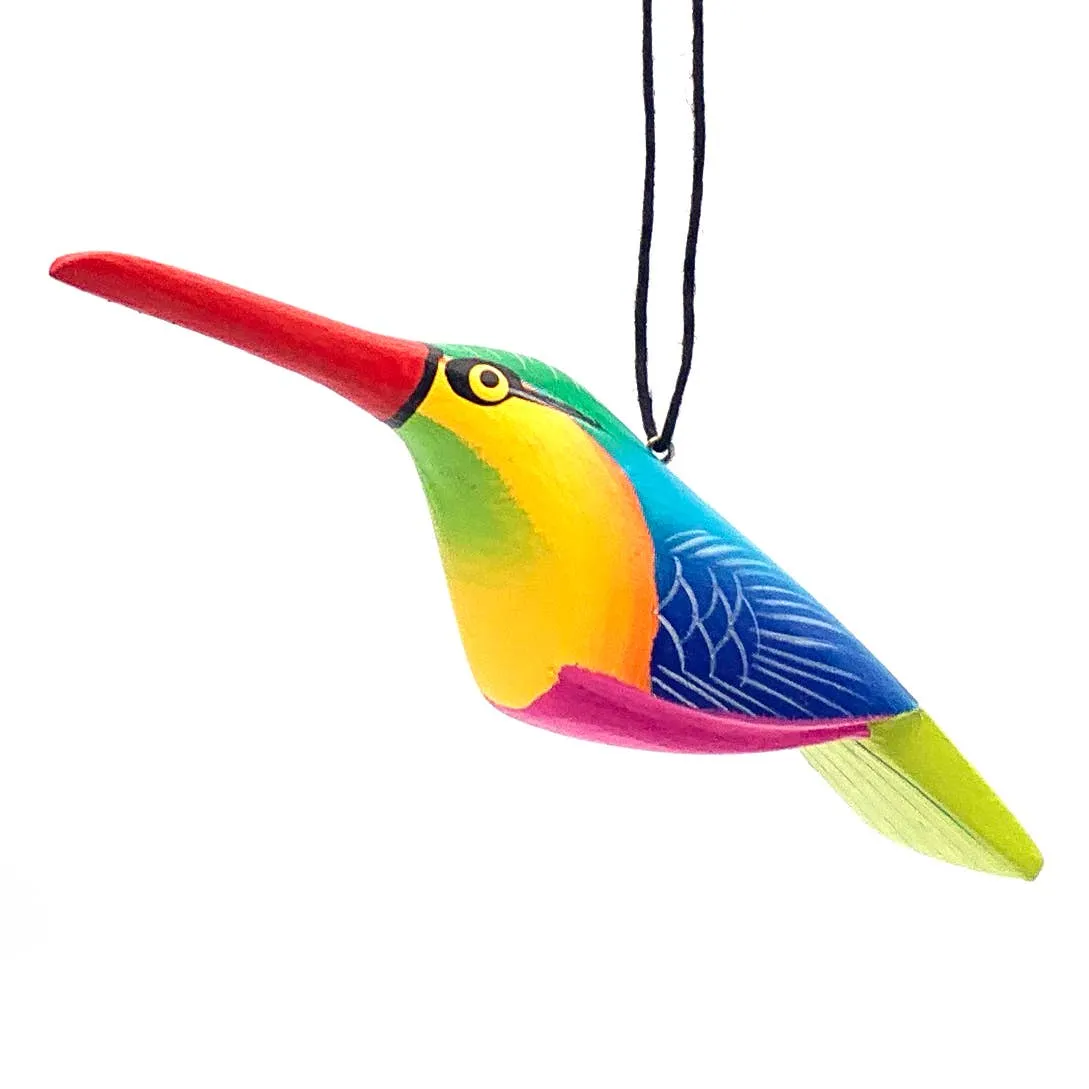Whimsical Hummingbird Balsa Ornament
