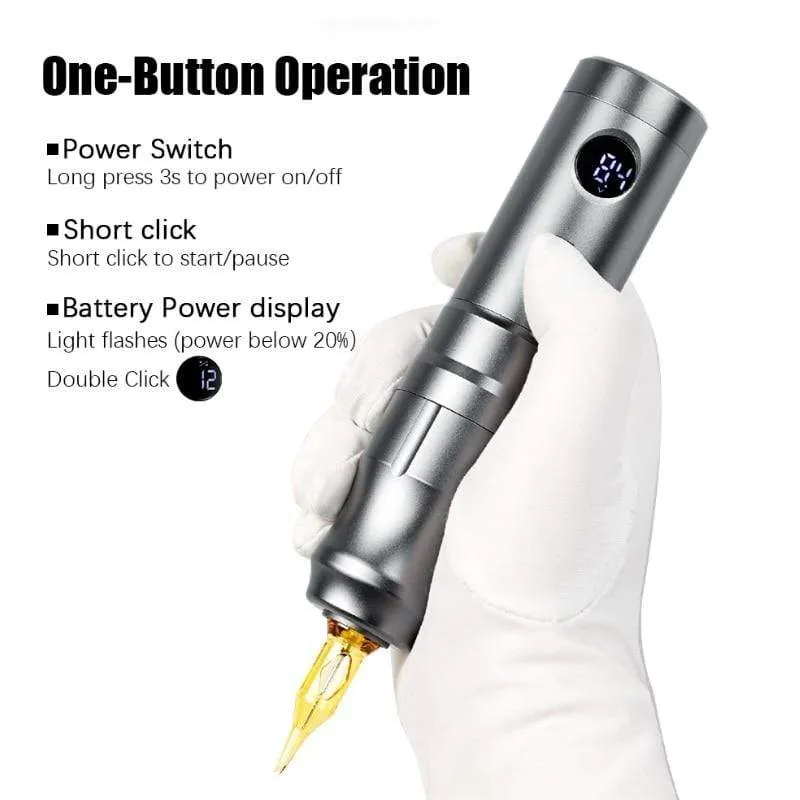 Wireless Tattoo Pen Machine Japanese Coreless Motor 2 Battery Pack Tattoo Supplies